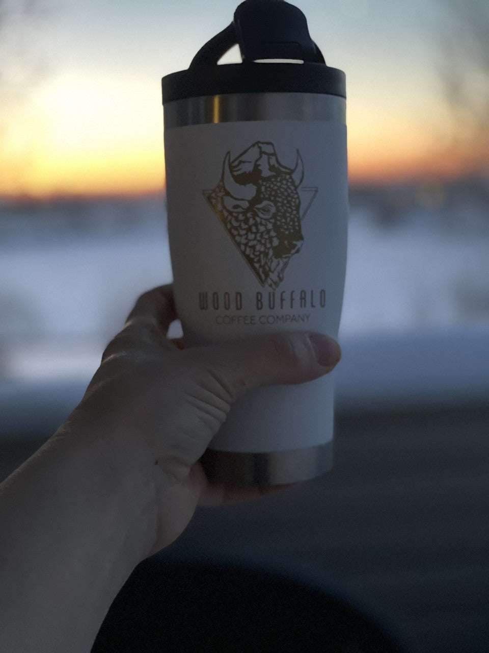 BruTrek 16 oz WOOD BUFFALO COFFEE Adventure Tumbler Travel Mug