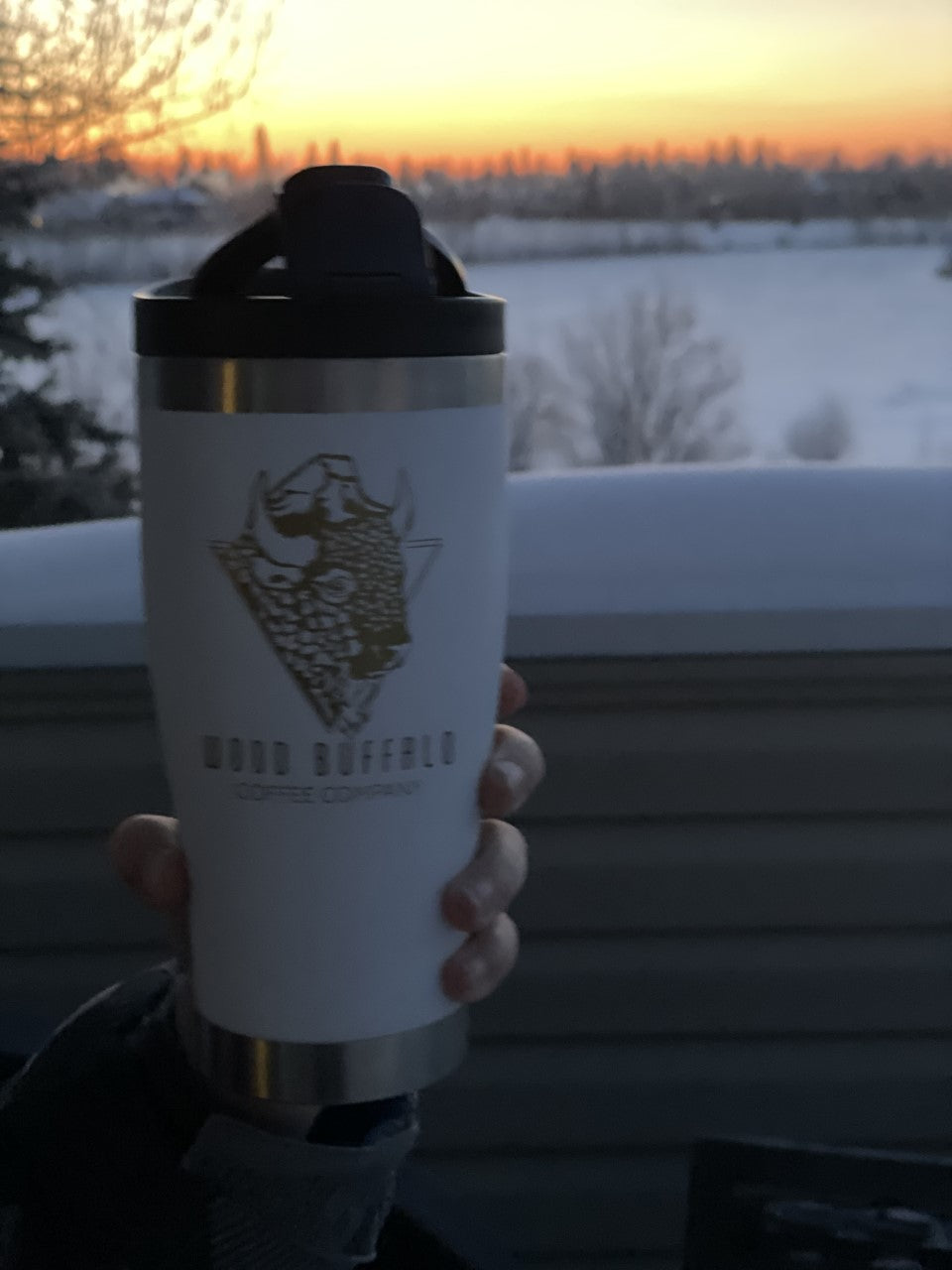 BruTrek 16 oz WOOD BUFFALO COFFEE Adventure Tumbler Travel Mug
