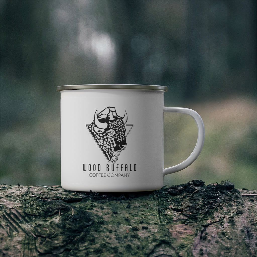 Wood Buffalo WHITE Enamel Camping Mug
